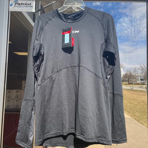 NEW CCM BLACK COMPRESSION SHIRT SM