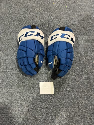 Game Used Blue CCM HGTKPP Pro Stock Gloves Colorado Avalanche Team Issued #20 14”