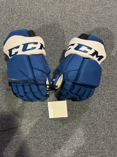 Game Used Blue CCM HGTKPP Pro Stock Gloves Colorado Avalanche Team Issued #64 14”