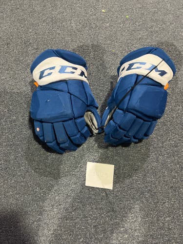 Game Used CCM HGPJSPP Pro Stock Gloves Colorado Avalanche Team Issued #84 15”