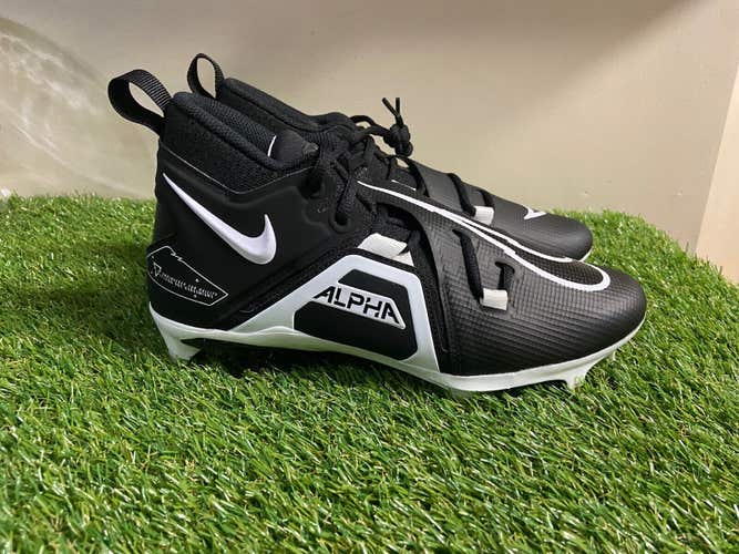Men's Nike Alpha Menace Pro 3 Mid Football Cleats Black CT6649-001 Size 10.5 NEW