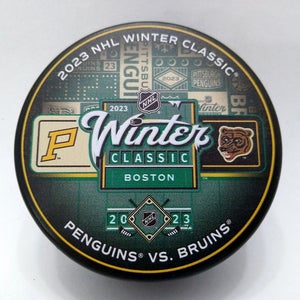 NEW 2023 NHL Winter Classic Penguins vs. Boston Bruins Hockey Puck Fenway Park