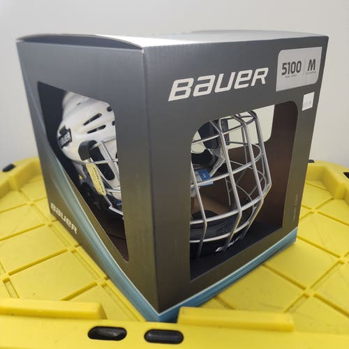 New Medium Bauer 5100 Helmet Combo - White