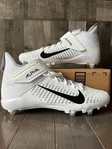Nike Alpha Menace Pro 2 D White Wolf Grey Football Cleats CK4277-100 Men Size 14