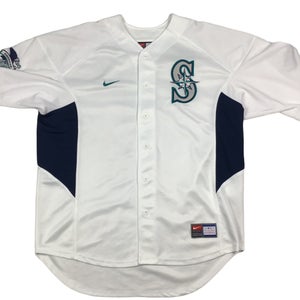 Nike Seattle Mariners MLB fan Jersey. Button front. Patches on both sleeves. High-quality. Large