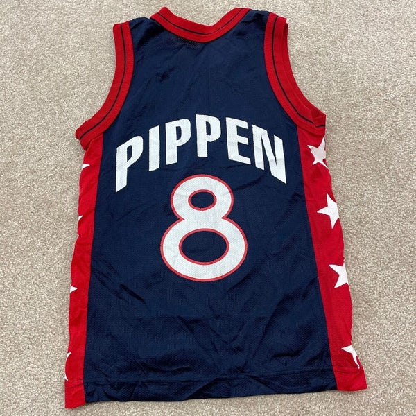 Scottie Pippen Vintage Champion Blue USA Jersey Dream Team NBA Bulls 40  Medium M