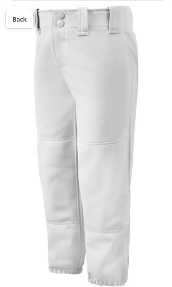 Brand NEW white Mizuno softball pants, Women’s Small