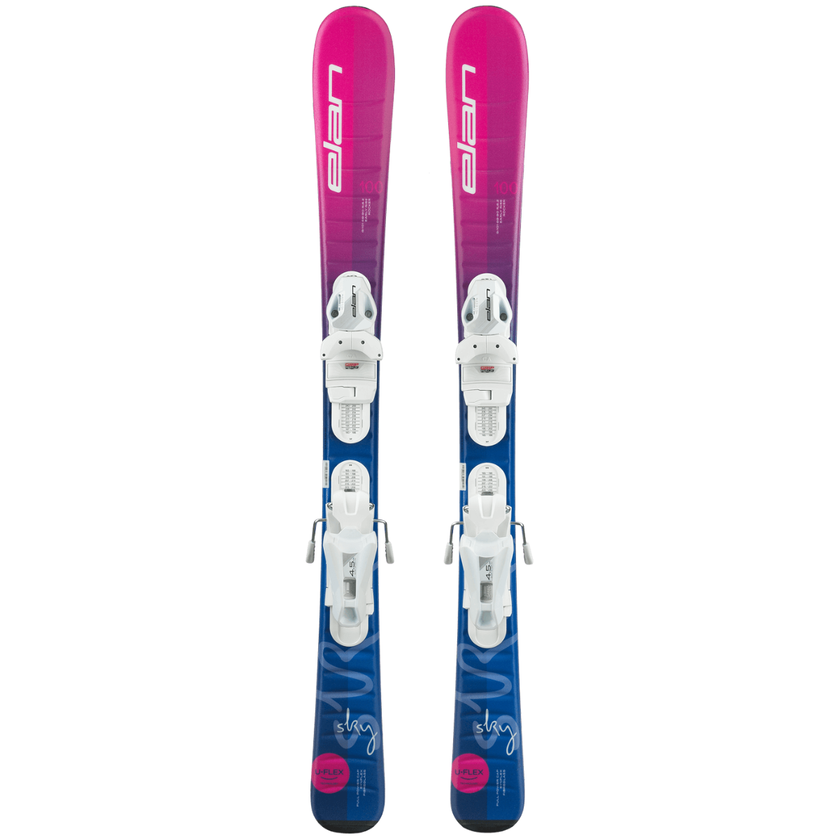 NEW Elan junior girl's skis ELAN SKY UFlex 110cm + size adjustable