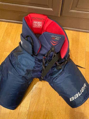 Junior Used XL Bauer vapor x800 lite Hockey Pants NAVY Blue