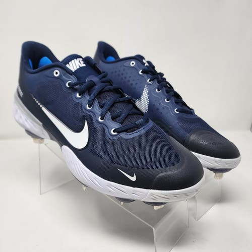 Nike Baseball Cleats Mens 11.5 Navy Alpha Huarache Elite 3 Low Swoosh Spell Out