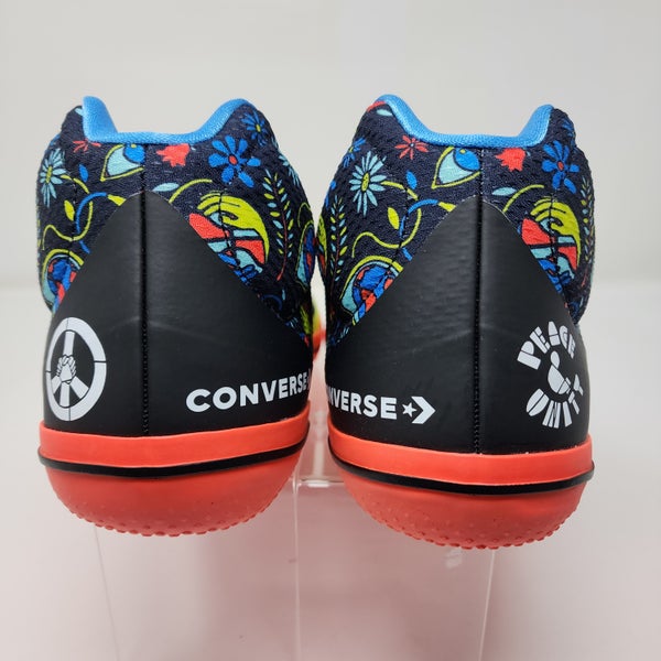 Converse Basketball Shoes Mens 12 Black All Star BB Evo Mid Peace and Unity Logo