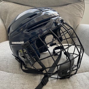 Warrior Alpha One Pro Hockey Helmet with Cage - M - Navy