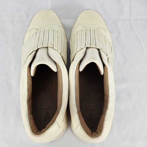 FRYE Women's Ivy Gore Leather White Ivory Off White Sneakers Shoes Size 9M