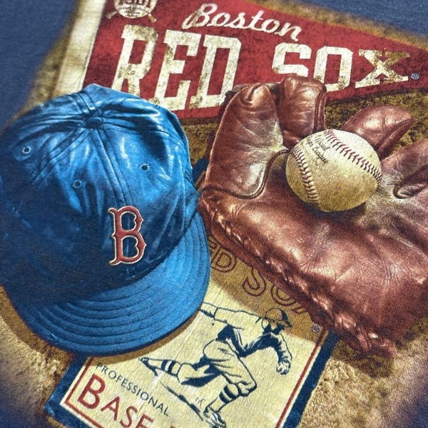 Boston Red Sox Shirt Men Large Blue MLB Baseball Vintage Retro Faded Fenway
