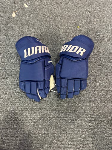 Game Used Blue Warrior Covert QRL Pro Stock Gloves Vancouver Canucks Edler 14”