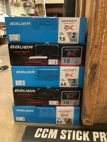 Senior New Bauer Vapor 2X Ice Hockey Skates ~ 5 pairs