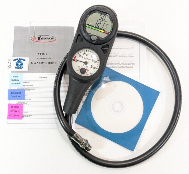 Aeris Atmos 1 Computer Console Scuba Dive 2 Gauge with 5000 PSI SPG & Compass