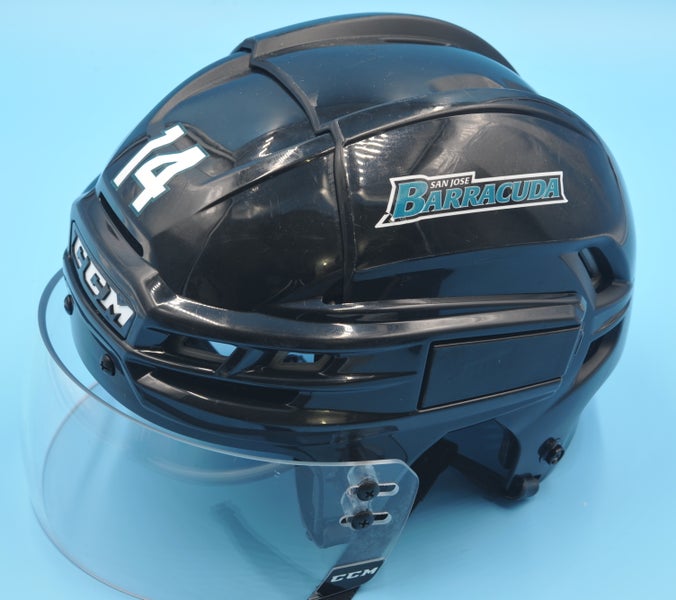 San Jose Barracuda AHL Game-Used CCM Black #14 Jasper Weatherby Helmet Pro Stock *Rare*