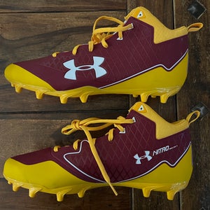 New Men's Size 11.5 (Women's 12.5) Molded Cleats Under Armour Mid Top Nitro Select