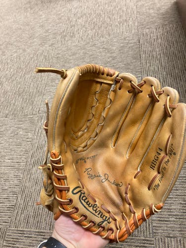 Re-laced/reconditioned Rawlings RBG44 “Reggie Jackson” OF Glove-13’ RHT