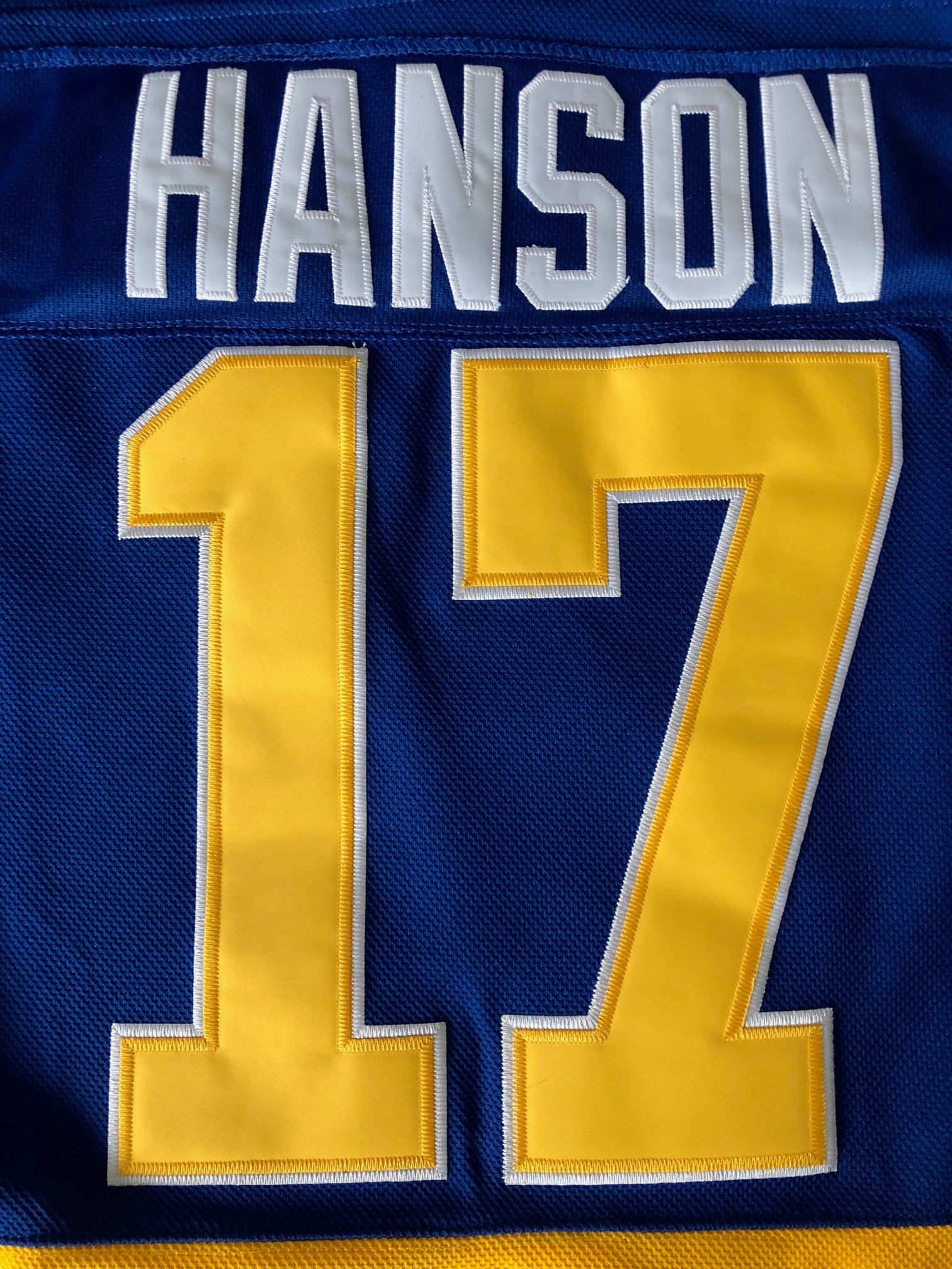 Slap Shot Movie Steve Hanson #17 Charlestown Chiefs Jersey Blue/Away Medium