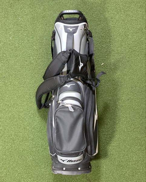 Mizuno Stand Bag Gray 6-Way Divide Dual Strap Blac Gray - NEW