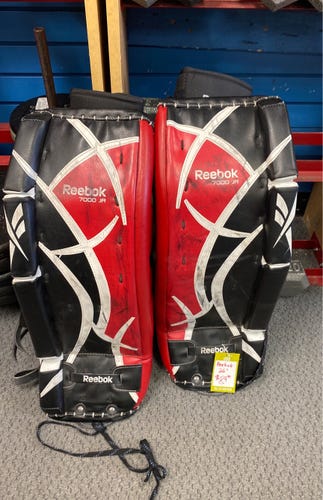 26" +1 Reebok 7000 JR Used Red Junior Goalie Leg Pads