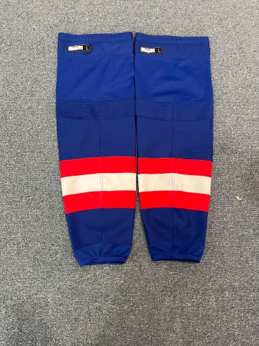 Used Blue CCM Windsor Spitfires 40th Anniversary Socks Large