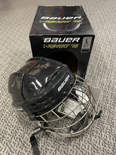 Bauer REAKT 75 Black size large combo helmet