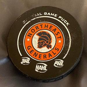 Game Used Northeast Generals NAHL Junior Hockey Official Hockey Game Puck