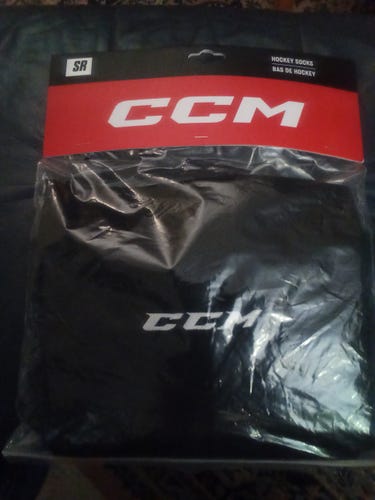 New Senior CCM Hockey Socks - Black