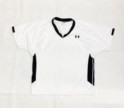Under Armour Stock Short Sleeve Lacrosse Training Jersey Men's Large White Shirt