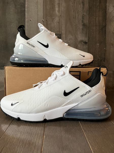 Nike Mens Air Max 270 Golf Shoes White Black Pure Platinum