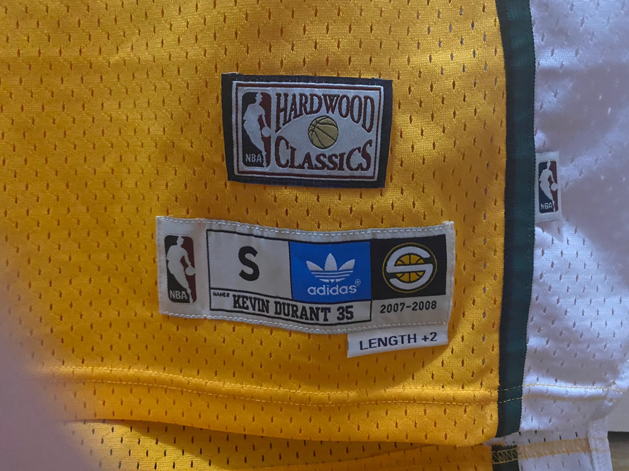 Kevin Durant ROOKIE Seattle SuperSonics Jersey - White Stitched Adidas  Large