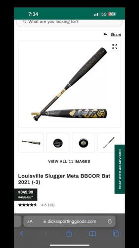 2021 Composite (-3) 30 oz 33" Meta Bat