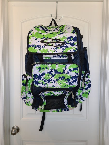 Boombah Superpack Digital Blue/Lime Green Camo Bat Bag