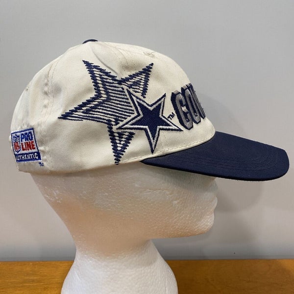 Vintage Dallas Cowboys White Leather NFL Branded Snapback Hat Cap Football