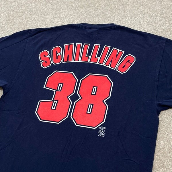 Majestic Curt Schilling Boston Red Sox Jersey T Shirt Vtg 