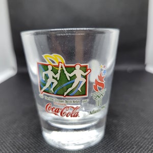 Vintage Coca-Cola Atlanta 1996 Olympics Torch Relay Collectible Shot Glass