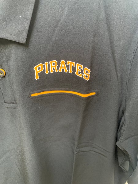 Pittsburgh Pirates Mens Polo Shirt XL Gray Majestic Short Sleeve Collared  Casual