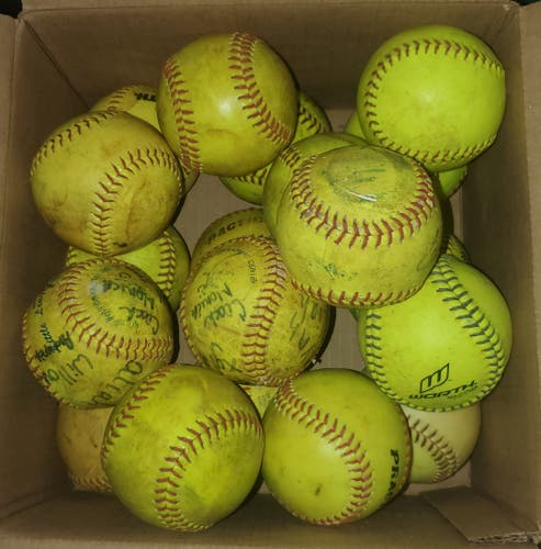 19 Used 11" Fast Pitch Softballs