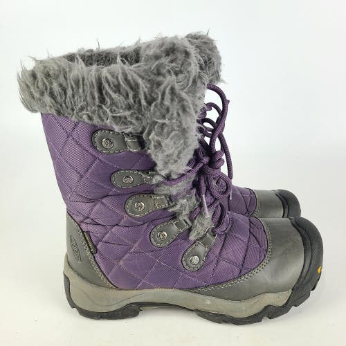 KEEN Quilted Sunriver Fur Waterproof Insulated Purple Boots Size: 5.5