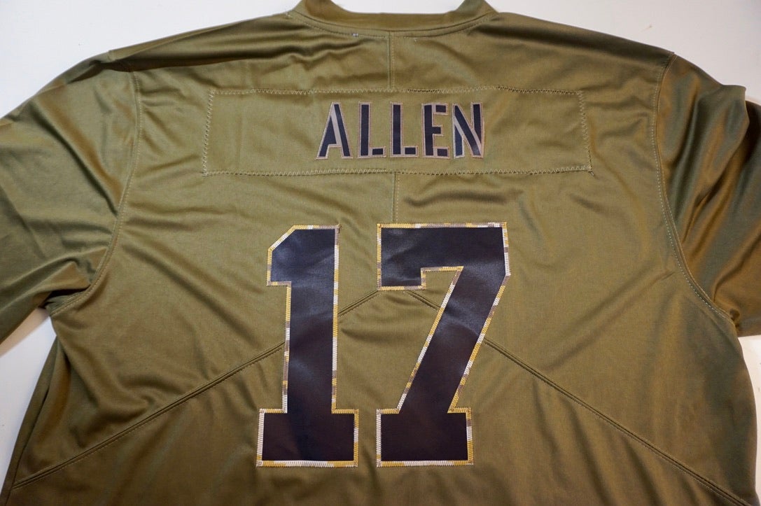 Buffalo Bills Men/Unisex - Black Sleeves Army Green #17 Allen Jersey