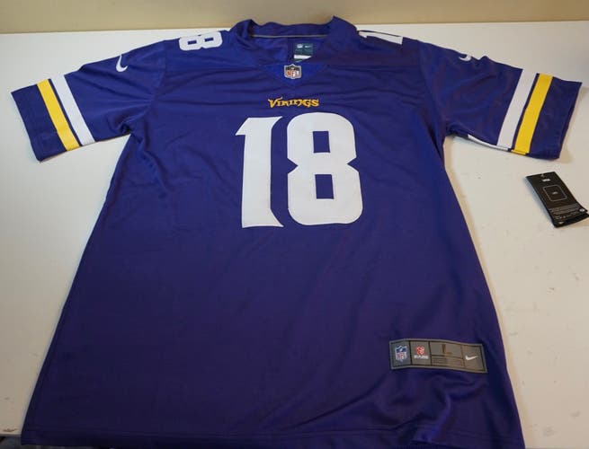 VIKINGS NFL JERSEY -  #18 ADULT LARGE JEFFERSON NEW!