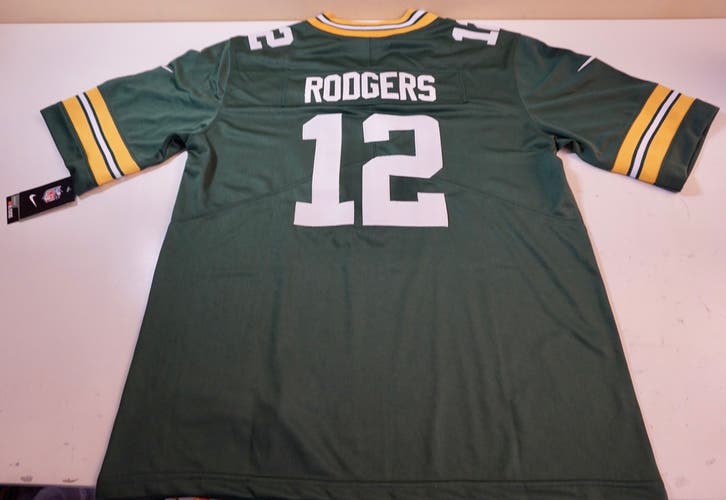 ROGERS FOOTBALL JERSEY - #12 PACKERS ADULT MEDIUM NEW!