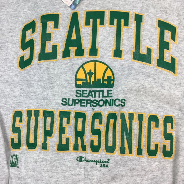 NWT Vintage 90s Champion Seattle Supersonics NBA Crewneck sweatshirt. Made  in the USA. XL | SidelineSwap