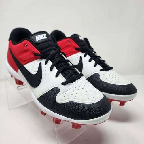 Nike Baseball Cleats Mens 8 Red White Black Alpha Huarache Varsity Low Swoosh
