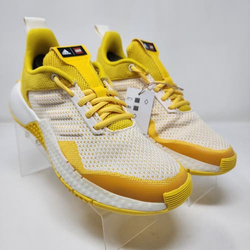 Adidas Running Shoes Youth Mens 6 Yellow Lego Sport Pro Knit Sneakers Logo
