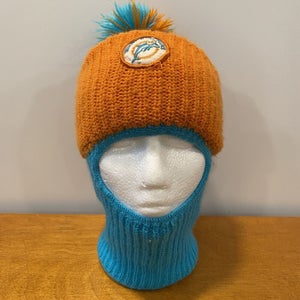 Miami Dolphins Hat Cap Face Warmer Winter Beanie NFL Football Vintage 80s 90s