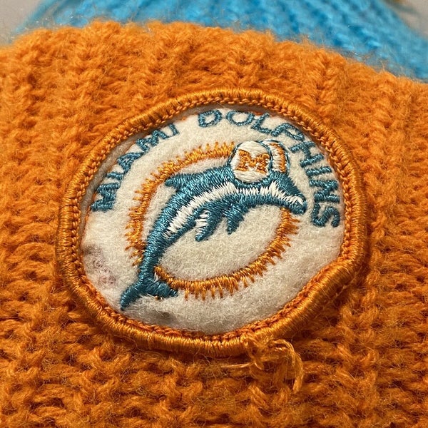 Vintage 90s Miami Dolphins Snapback Hat AJD Blue Orange Embroidered NFL  Football